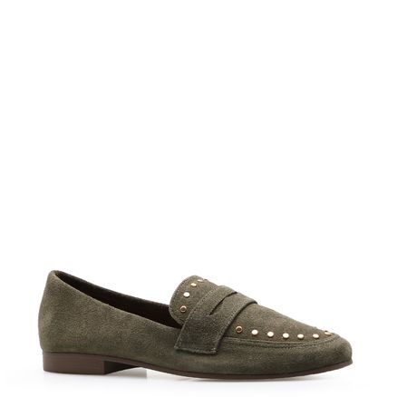 Mocassim Feminino Tachas - Camurça Verde