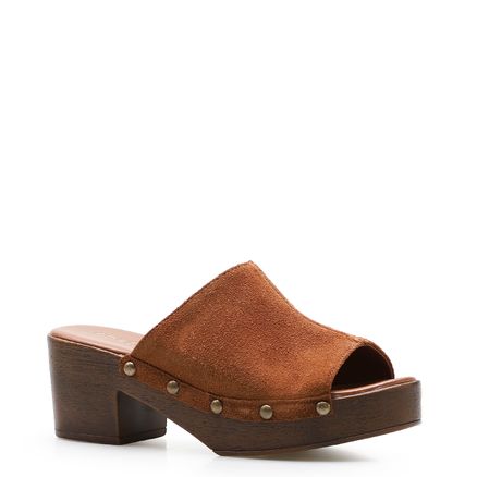 Mule Clog - Camurça Marrom