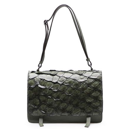 Bolsa De Ombro Feminina Pirarucu - Couro Verde