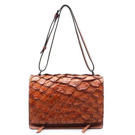 Bolsa De Ombro Feminina Pirarucu - Couro Marrom