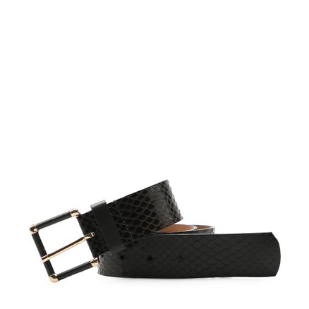 Cinto Feminino - Couro Python Preto