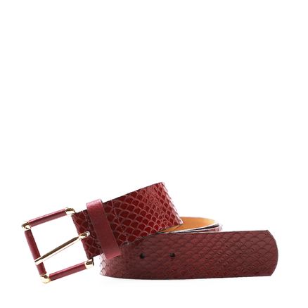 Cinto Feminino - Couro Python Vermelho
