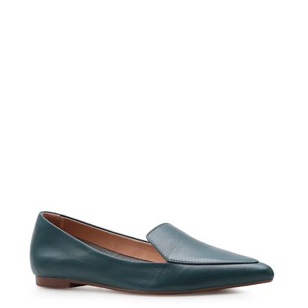 Sapatilha Slipper - Couro Azul