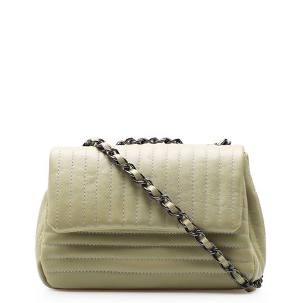 Bolsa De Ombro Matelassê - Couro Verde