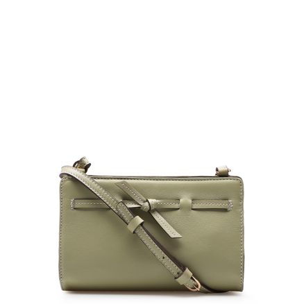 Bolsa Transversal Pesponto - Couro Verde