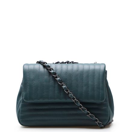 Bolsa De Ombro Matelassê - Couro Azul