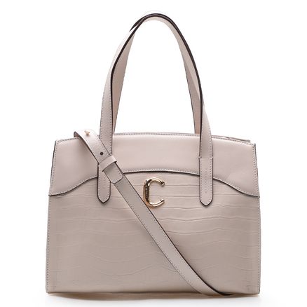 Bolsa Tote - Couro Croco Off White