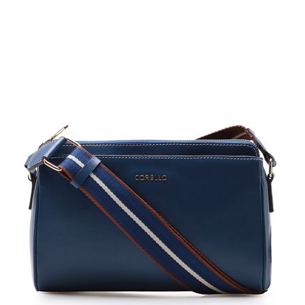 Bolsa Transversal Agnes - Couro Azul