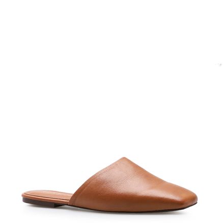 Mule Minimal - Couro Caramelo