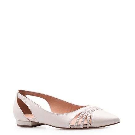 Sapatilha Recortes - Couro Off White