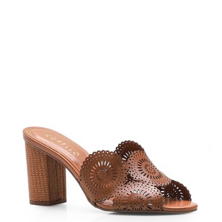 Mule Lasercut - Couro Marrom