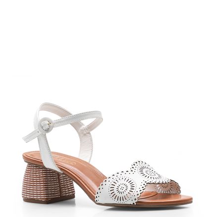 Sandália Feminina Lasercut - Couro Branco