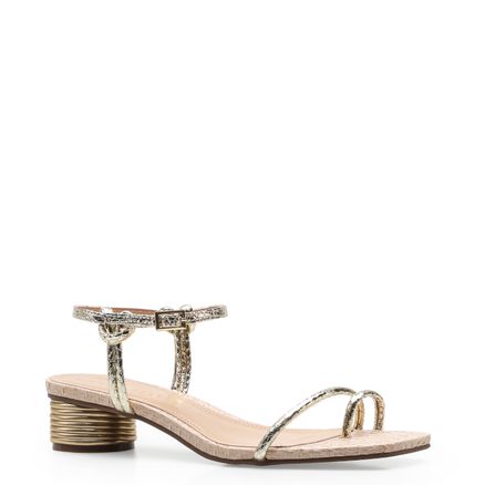 Sandália Feminina Gold - Snake Ouro Light