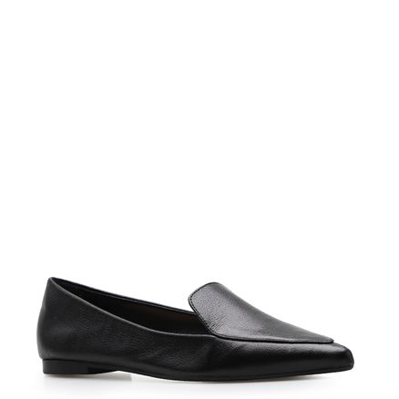 Sapatilha Slipper - Couro Preto