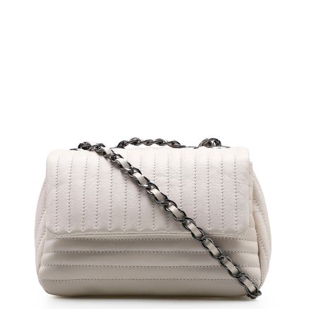 Bolsa De Ombro Matelassê - Couro Off White
