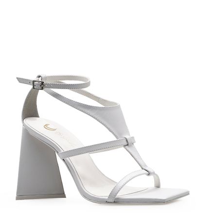 Sandália Feminina Icon Pyramid - Couro Branco