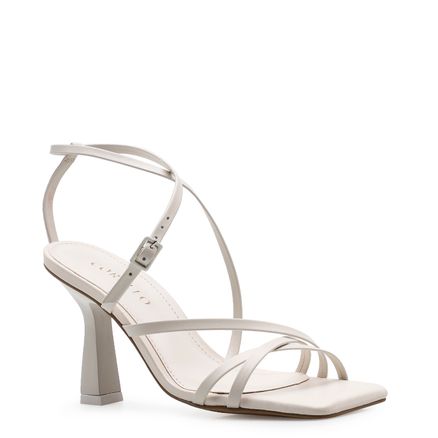 Sandália Feminina Tiras - Couro Off White