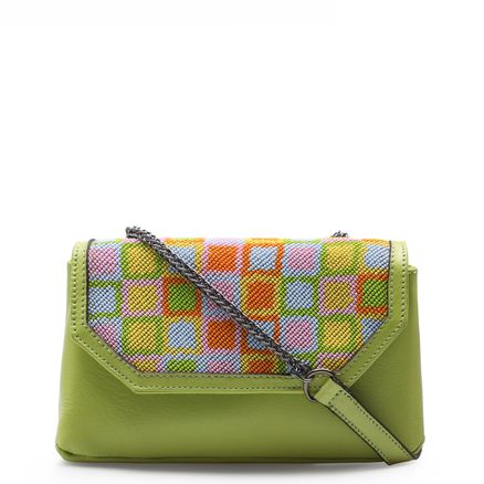 Bolsa Transversal Feminina Miçangas - Micanga/Verde Lima