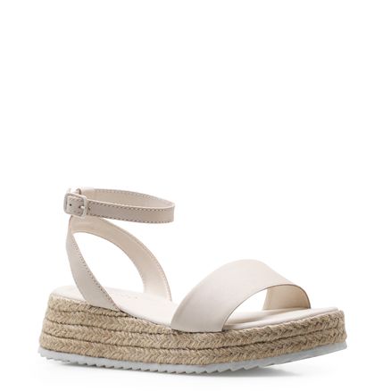 Sandália Plataforma - Couro Off White