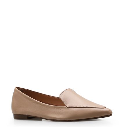 Sapatilha Slipper - Couro Bege