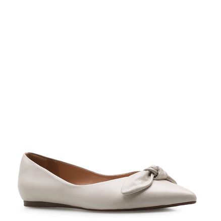 Sapatilha Laço - Couro Off White