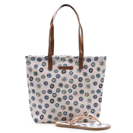 Kit Rasteirinha e Bolsa Sacola Olho Grego - Branco