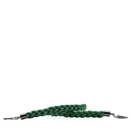 Cinto Feminino Trança - Couro Verde