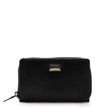Carteira Feminina - Couro Lezard Preto