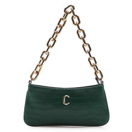 Bolsa De Ombro Deena - Croco Verde