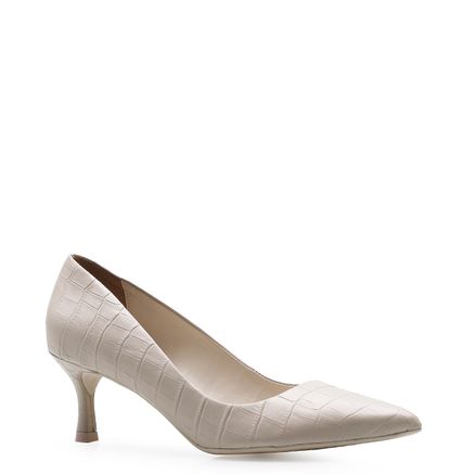 Scarpin - Croco Off White
