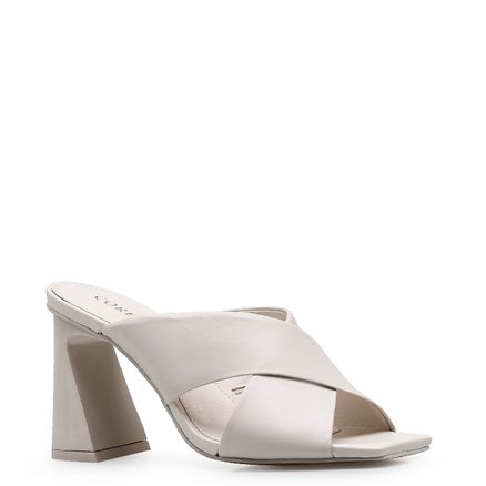 Mule Tiras Cruzadas - Couro Off White
