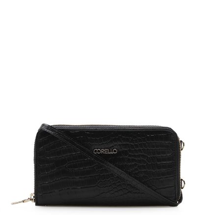 Carteira Feminina Croco - Couro Preto