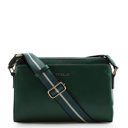 Bolsa Transversal Agnes - Couro Verde Floresta