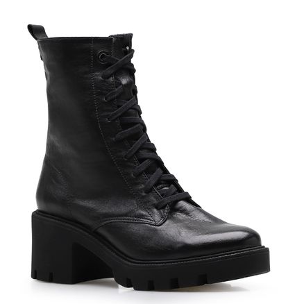 Bota Coturno - Couro Preto