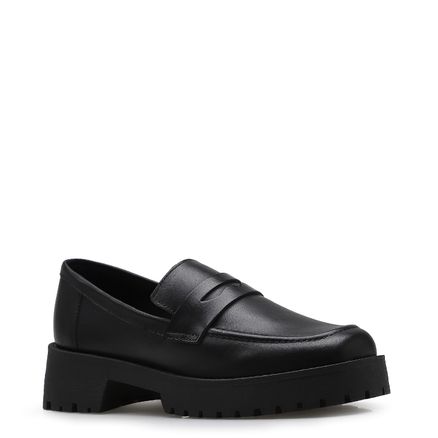 Mocassim Tratorado - Couro Preto