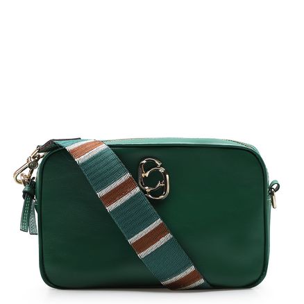 Bolsa Transversal Feminina - Couro Verde