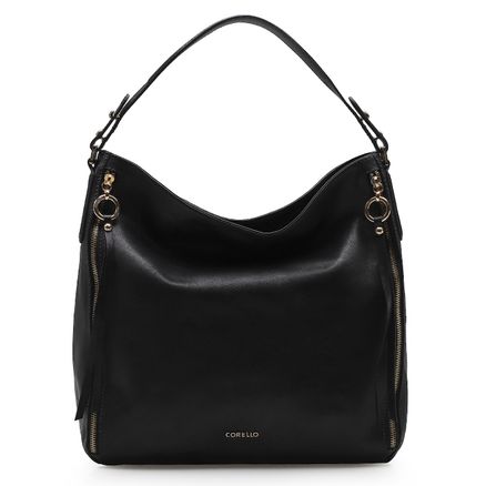 Bolsa Hobo Greta - Couro Preto