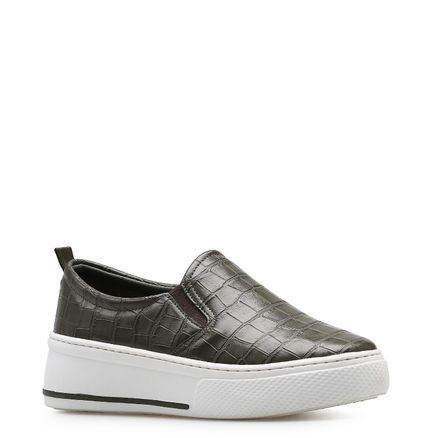 Slip On - Alternativo Croco Verde Oliva