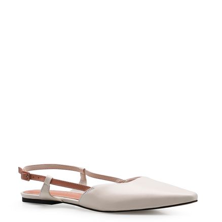 Sapatilha Slingback - Couro Off White