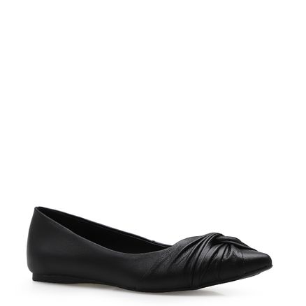 Sapatilha Knot - Couro Preto