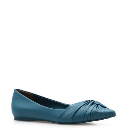 Sapatilha Knot - Couro Azul