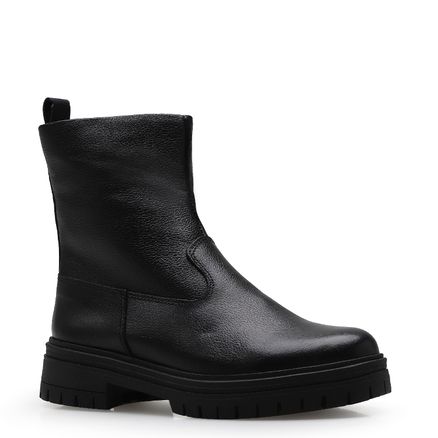 Bota Tratorada Zoe - Couro Preto