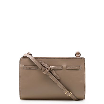 Bolsa Transversal Pesponto - Couro Vanilla