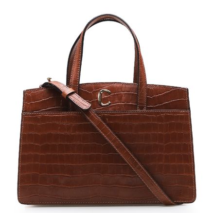 Bolsa Tote Scarlet - Croco Marrom
