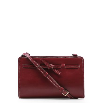 Bolsa Transversal Pesponto - Couro Vinho