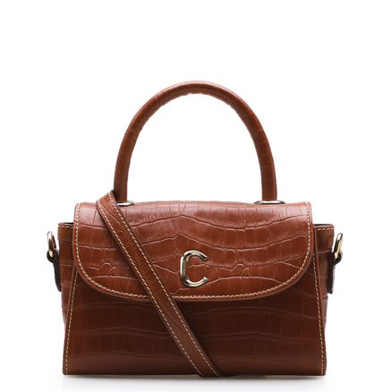 Bolsa De Mão Ellie - Croco Marrom