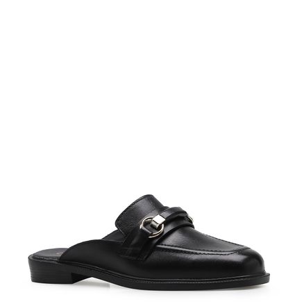 Mule Ayla - Couro Preto