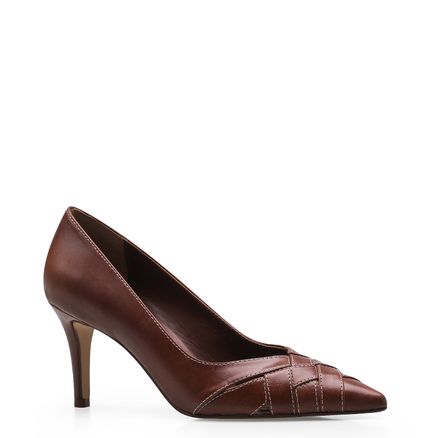 Scarpin Filipa - Couro Marrom Escuro