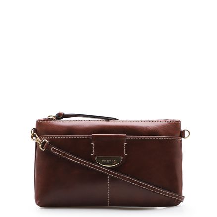 Bolsa Transversal - Couro Marrom Escuro