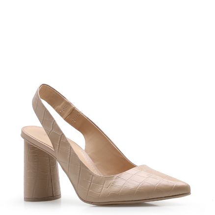 Scarpin Classic - Croco Bege